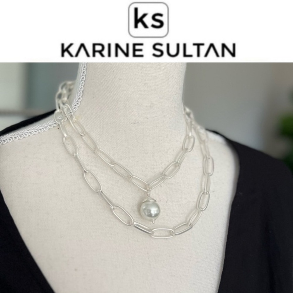 KARINE SULTAN Layered Necklace in Silver